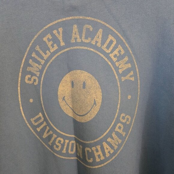 Aerie Smiley Real Crew Oversized Baby Blue Sweatshirt Trending Size XS - Picture 8 of 9